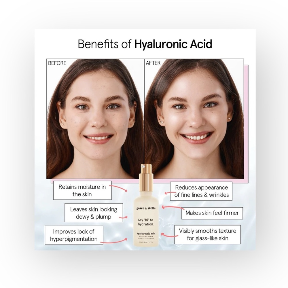 new Grace & Stella ㋛ Hydrating Hyaluronic Acid Serum ㋛ Full Size ㋛ Fresh in Box - Picture 5 of 16